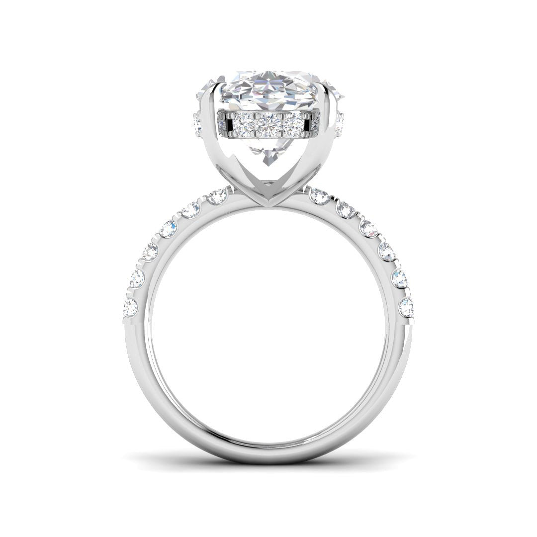 9ct White Gold Oval Lab Grown Diamond Ring 2