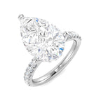 9ct White Gold Pear Lab Grown Diamond Ring 1