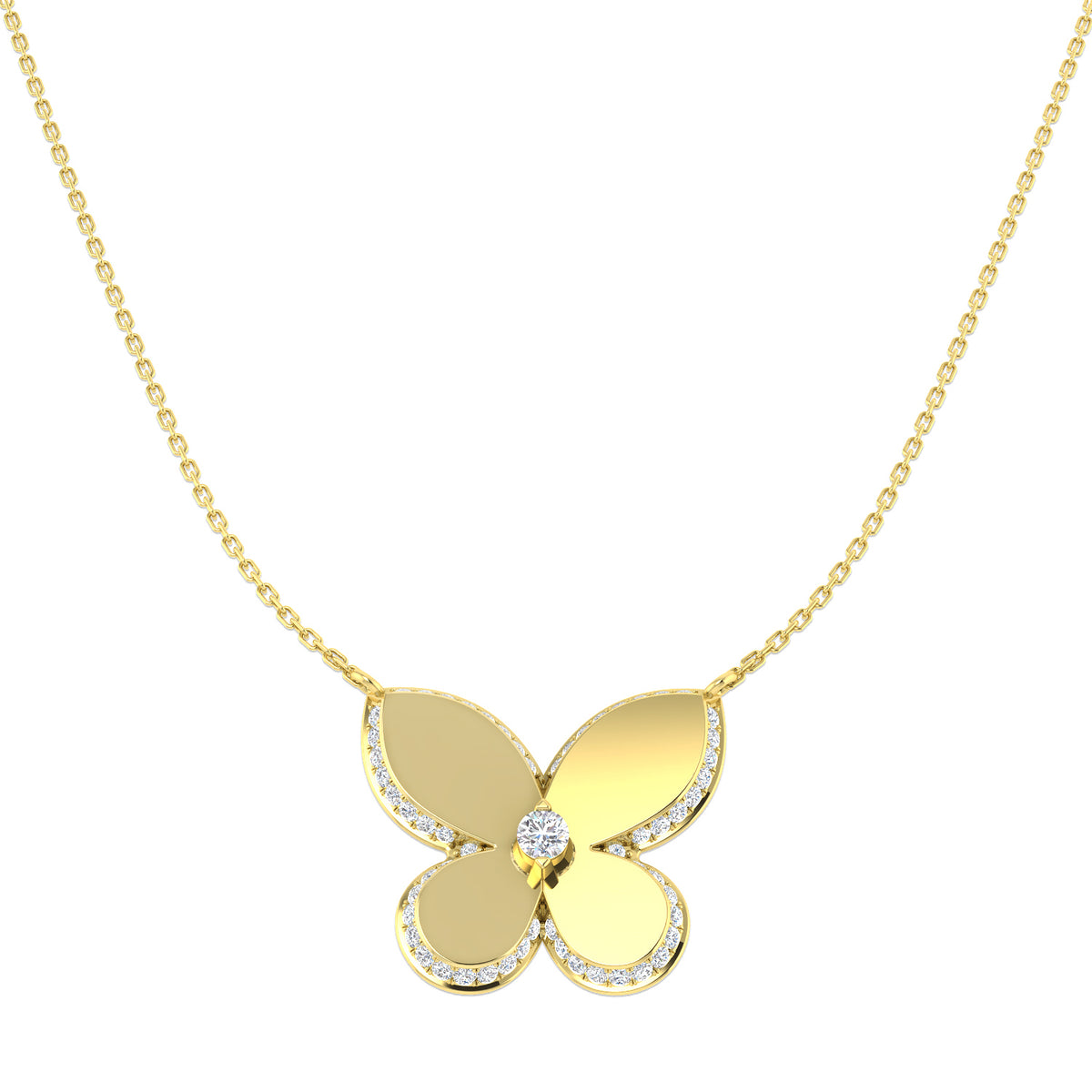 9ct Yellow Gold Round Lab Grown Diamond Necklace 1
