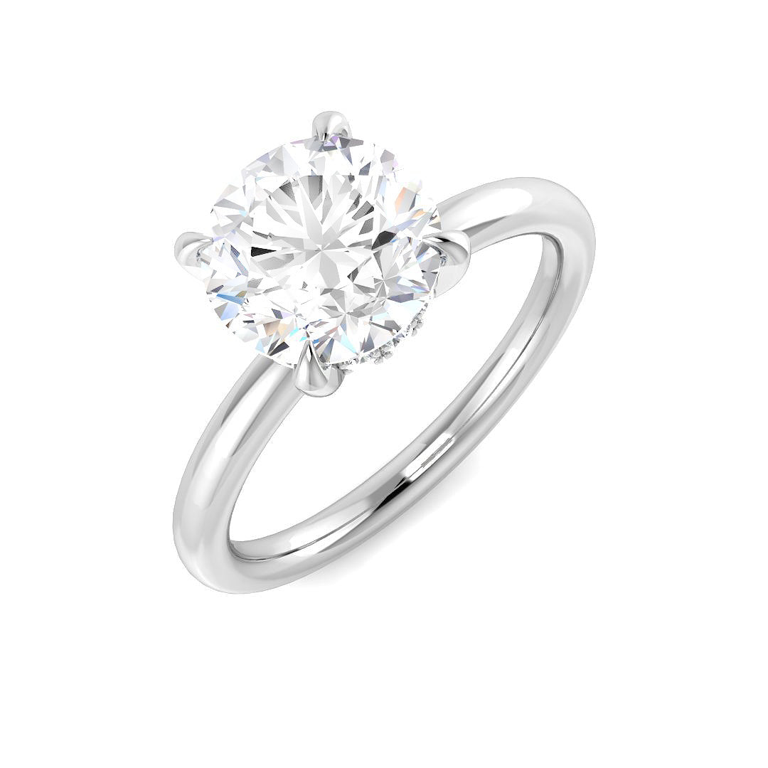 Platinum Round Lab Grown Diamond Ring 1
