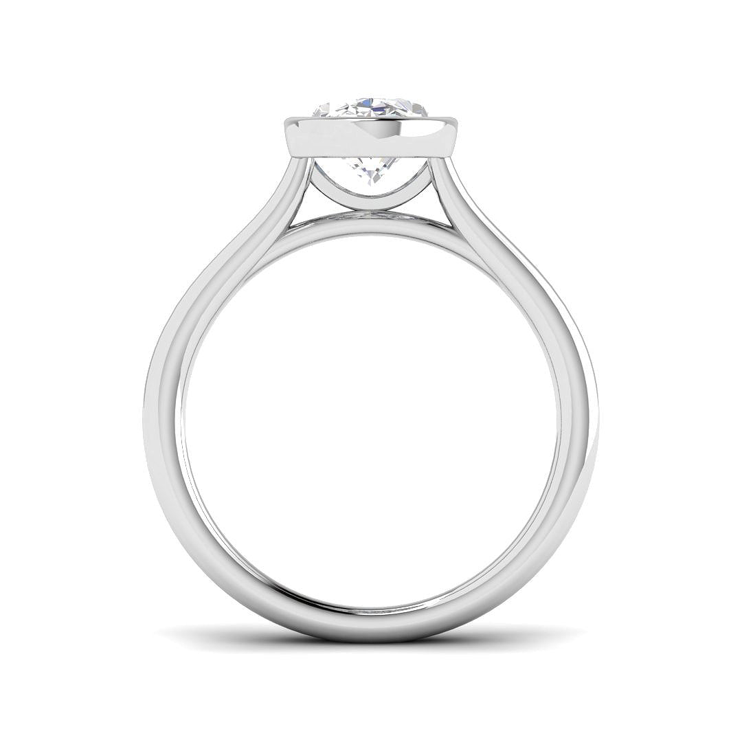 9ct White Gold Oval Lab Grown Diamond Ring 2
