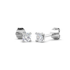 9ct White Gold Round Lab Grown Diamond Earrings 1