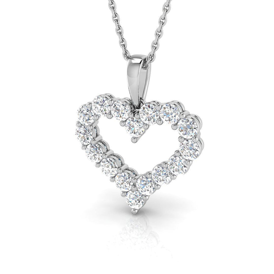 9ct White Gold Round Lab Grown Diamond Pendant 1