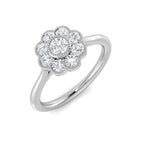 9ct White Gold Round Lab Grown Diamond Ring 1