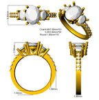 9ct Yellow Gold Oval Lab Grown Diamond Ring 3
