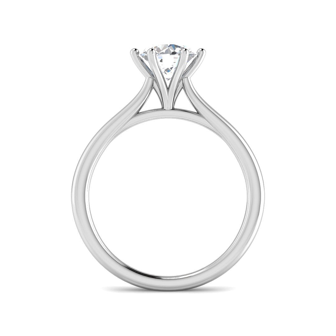 9ct White Gold Round Lab Grown Diamond Ring 2