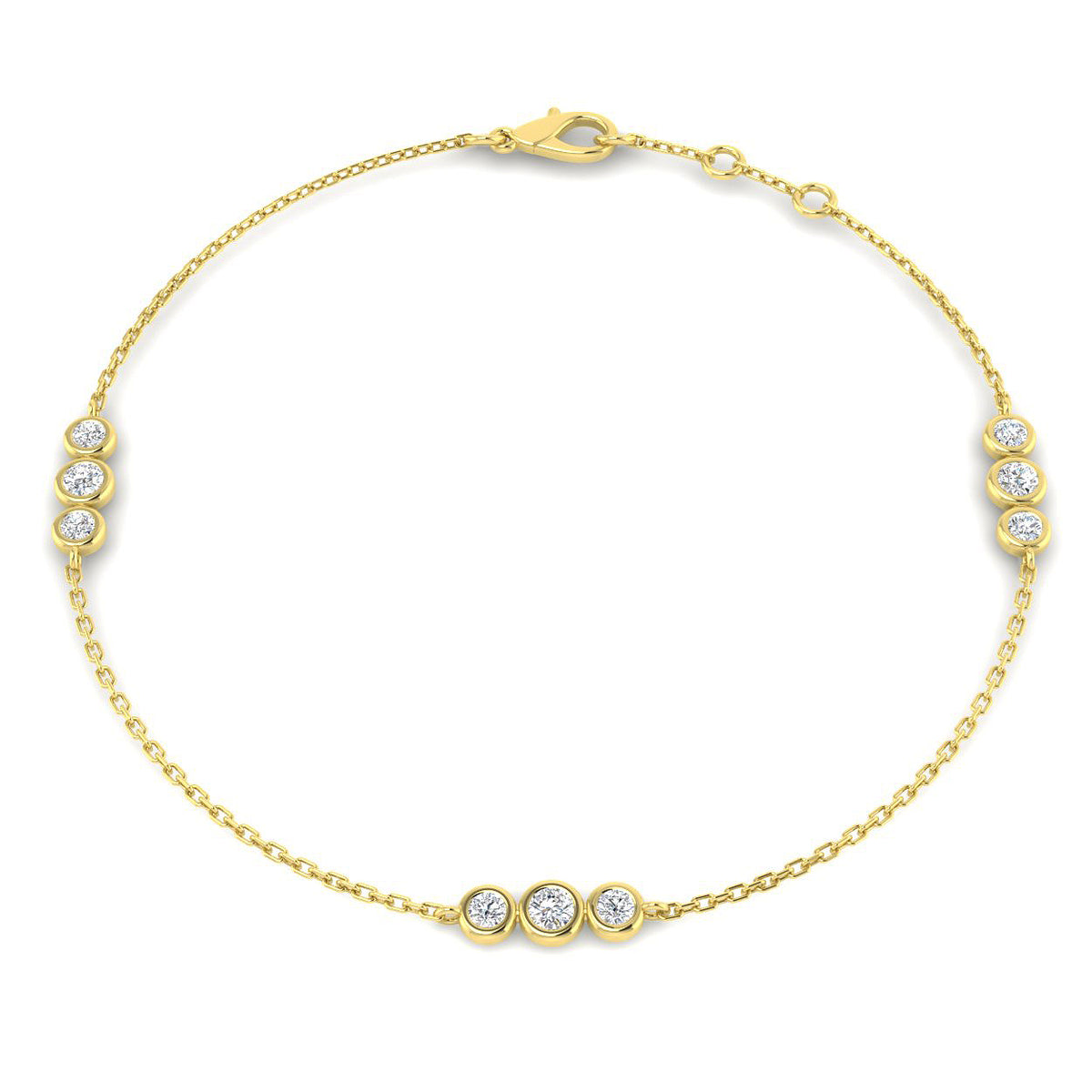 9ct Yellow Gold Round Lab Grown Diamond Bracelet 1