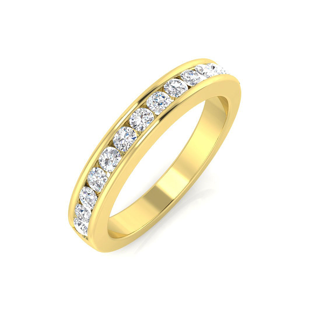 9ct Yellow Gold Round Lab Grown Diamond Ring 1