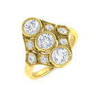 9ct Yellow Gold Round Cvd Old Cut Ring 1