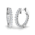 9ct White Gold Round Lab Grown Diamond Earrings 1