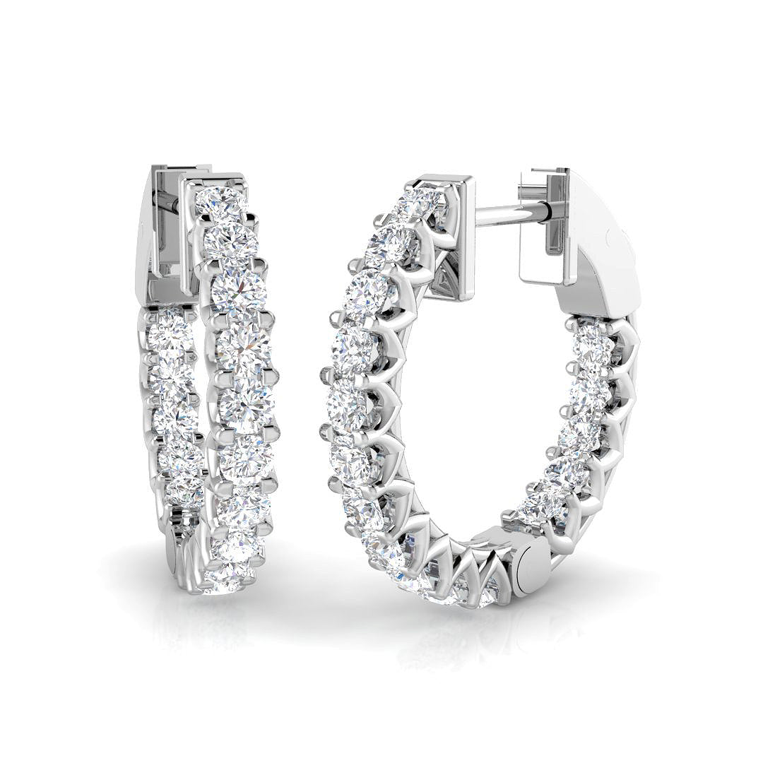9ct White Gold Round Lab Grown Diamond Earrings 1
