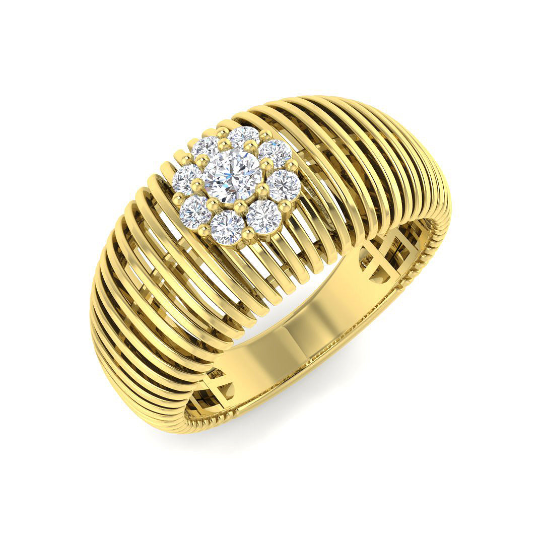 9ct Yellow Gold Round Lab Grown Diamond Ring 1