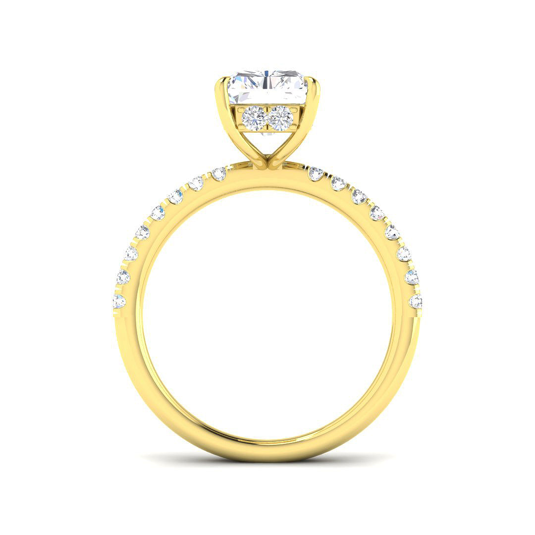 9ct Yellow Gold Radiant Lab Grown Diamond Ring 2