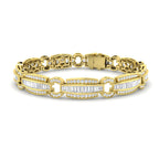 9ct Yellow Gold Baguette Lab Grown Diamond Bracelet 1