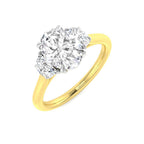 9ct Two Tone MoonCut and Oval Lab Grown Diamond Ring 1