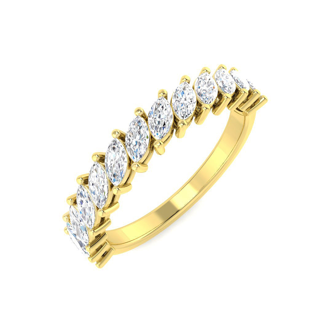 9ct Yellow Gold Marquise Lab Grown Diamond Ring 1