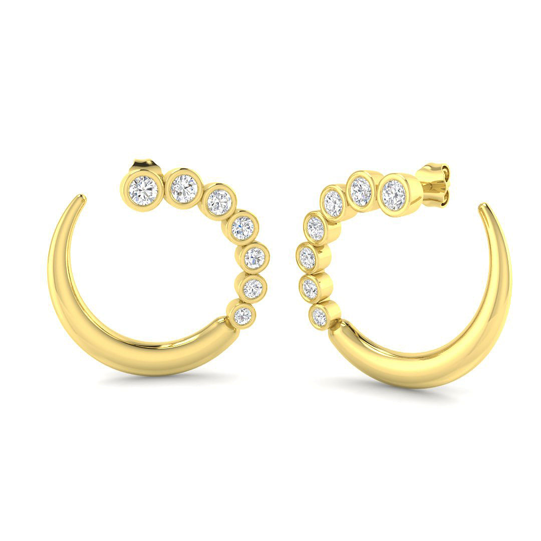 9ct Yellow Gold Round Lab Grown Diamond Earrings 1