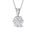 9ct White Gold Round Lab Grown Diamond Pendant 1