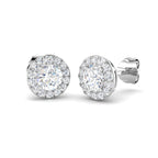 9ct White Gold Round Lab Grown Diamond Earrings 1