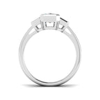 9ct White Gold Emerald Cut Lab Grown Diamond Ring 2