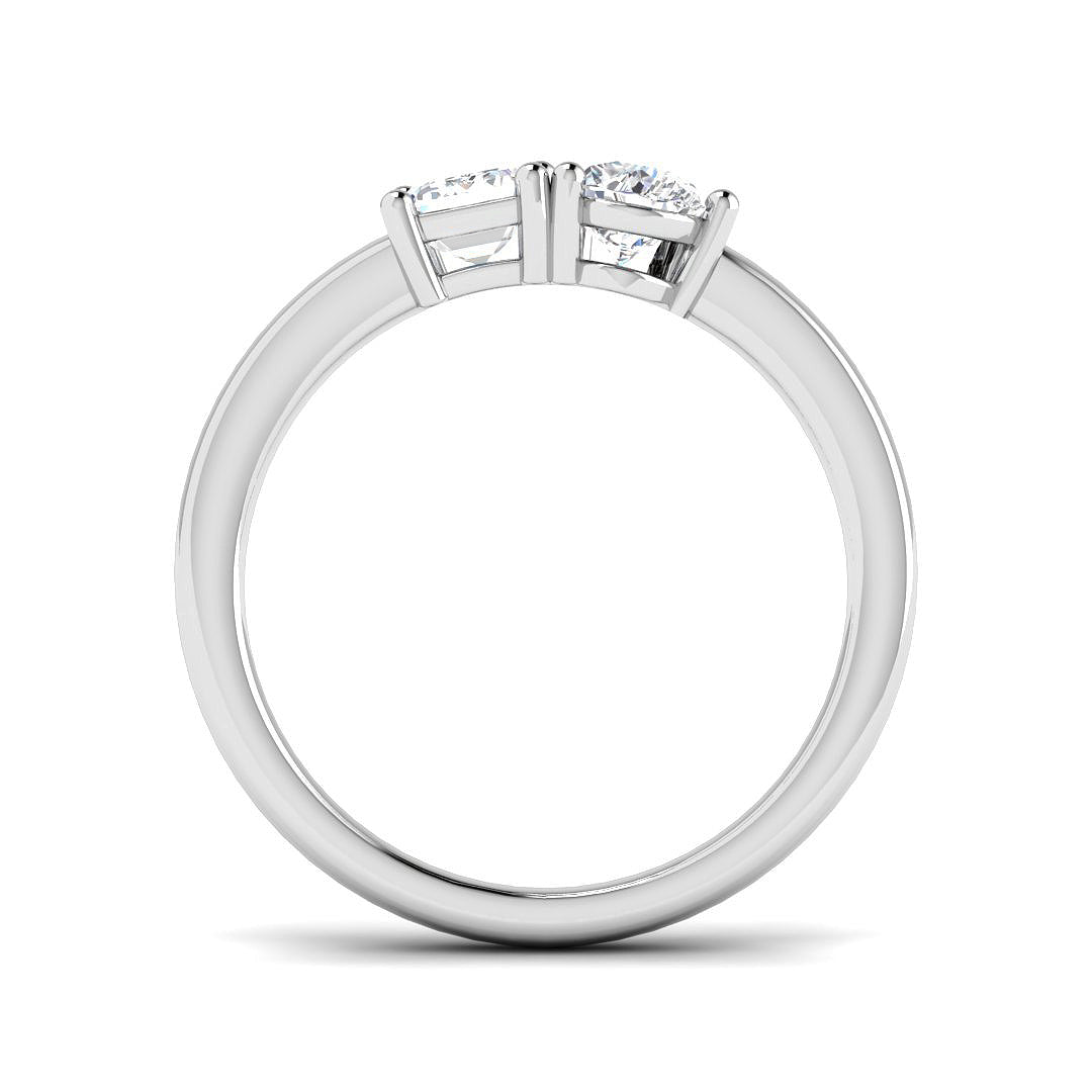 9ct White Gold Emerald Cut and Pear Lab Grown Diamond Ring 2