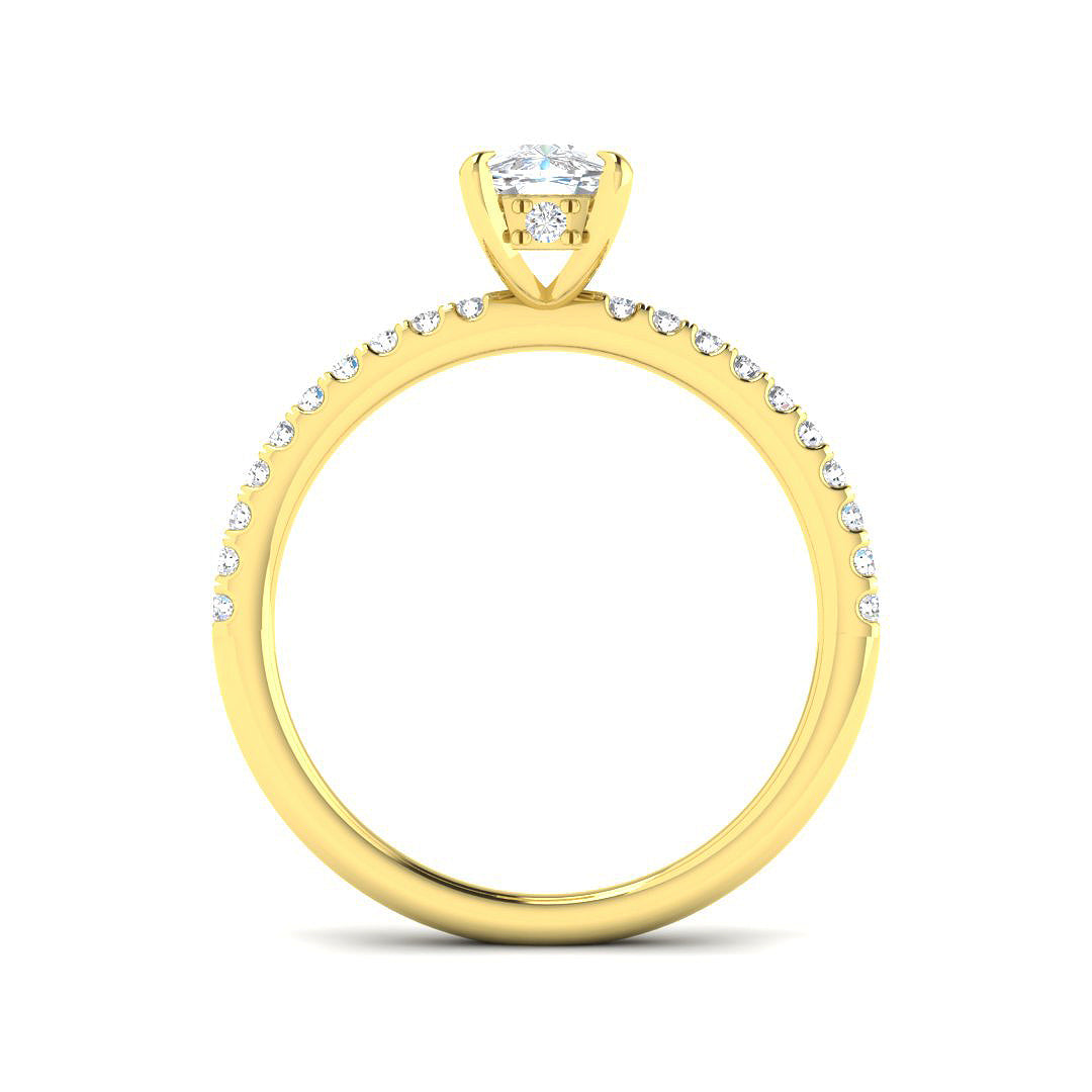 9ct Yellow Gold Cushion Lab Grown Diamond Ring 2