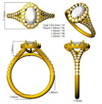 Platinum Oval Lab Grown Diamond Ring 3