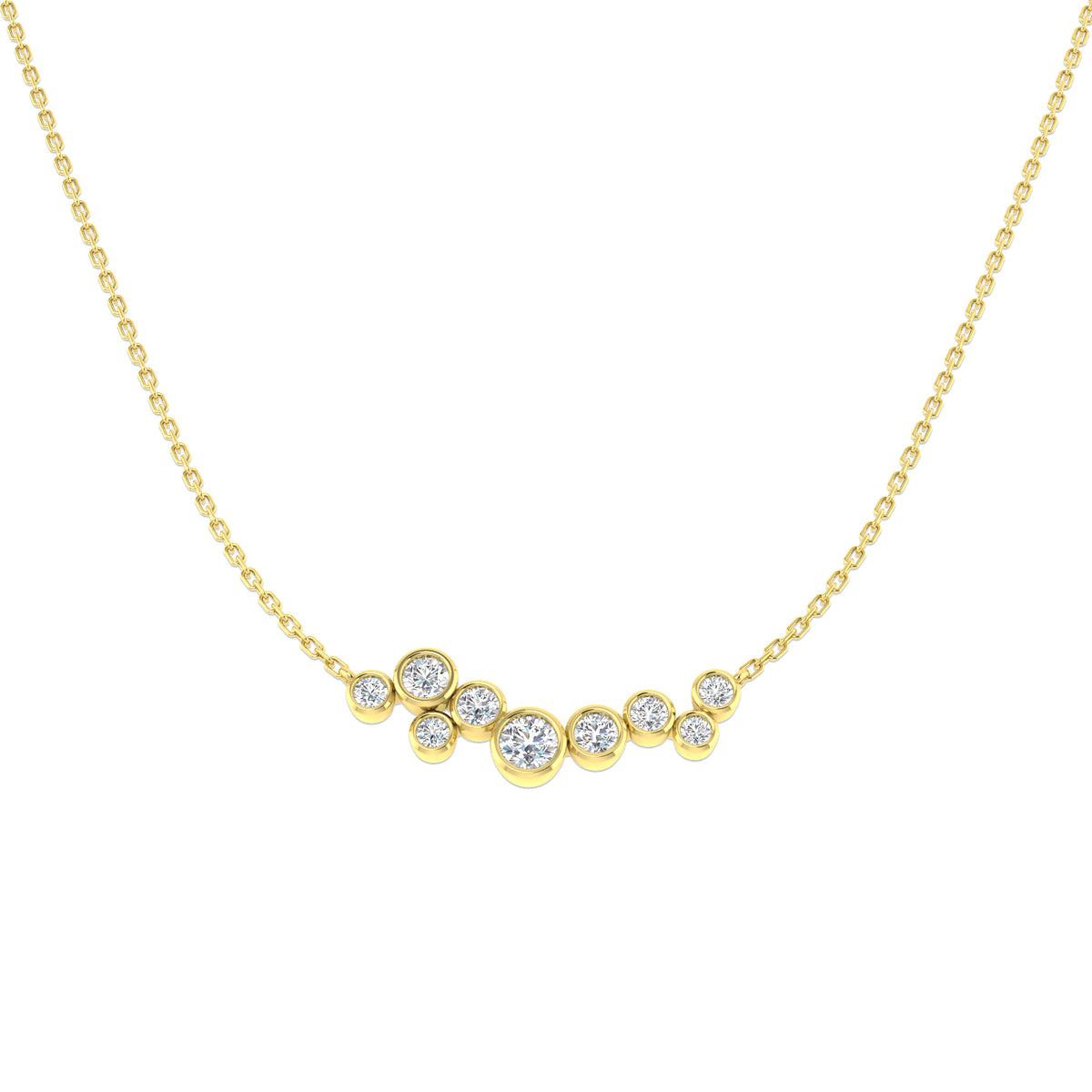 9ct Yellow Gold Round Lab Grown Diamond Necklace 1