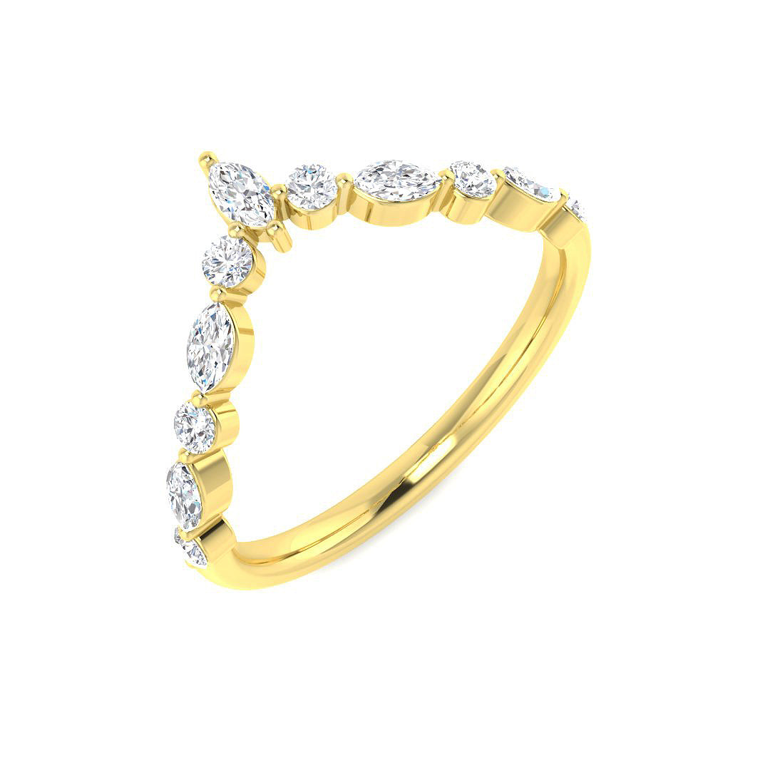 9ct Yellow Gold Marquise Diamond Ring 1