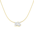 9ct Yellow Gold Emerald Cut and Pear Lab Grown Diamond Necklace 1
