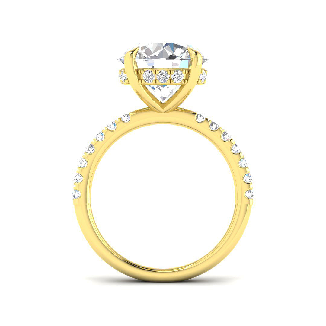 9ct Yellow Gold Round Lab Grown Diamond Ring 2
