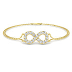 9ct Yellow Gold Round Lab Grown Diamond Bracelet 1