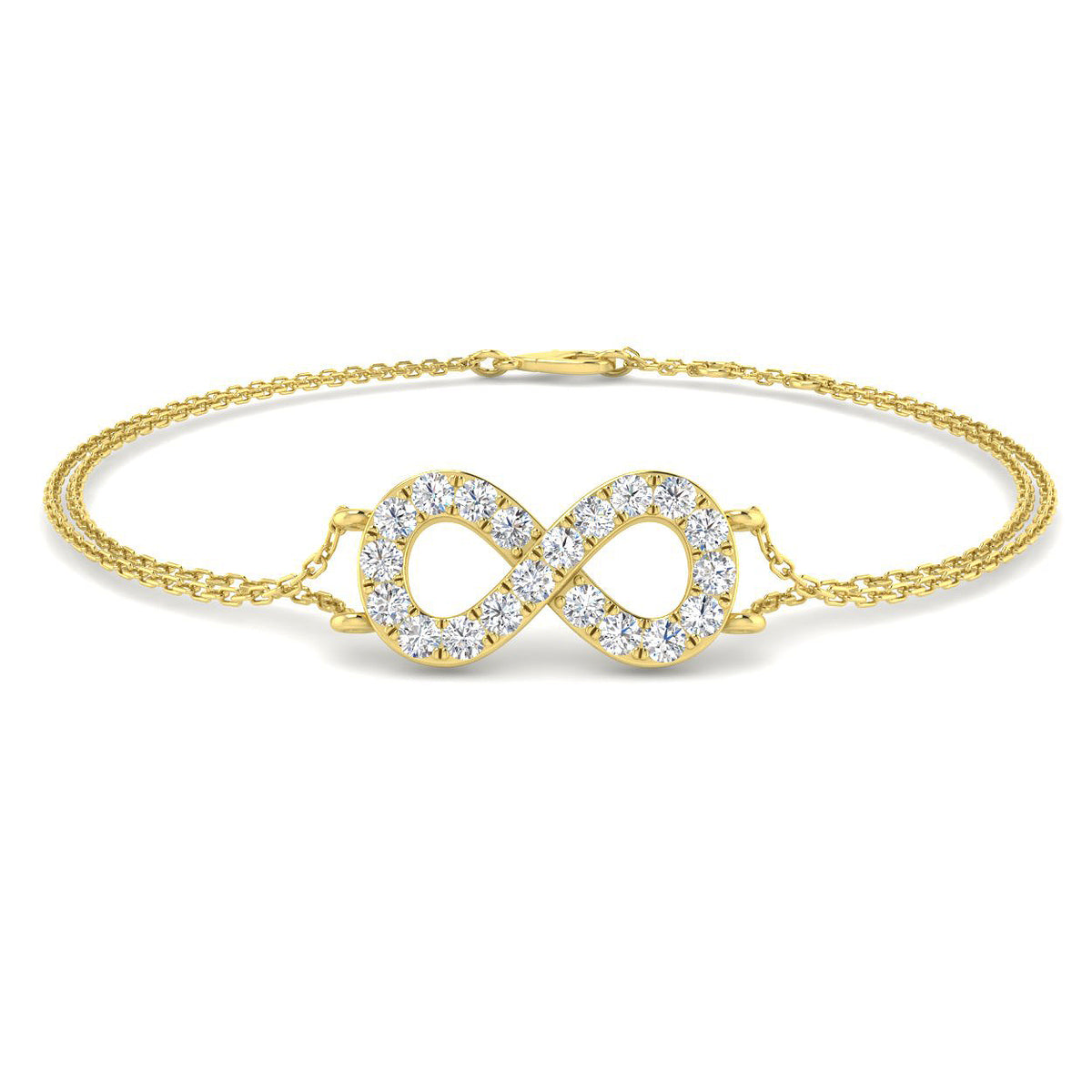 9ct Yellow Gold Round Lab Grown Diamond Bracelet 1