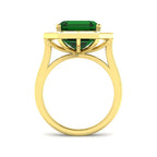 18ct Yellow Gold Baguette and Oval Emerald and Diamond Ring 2