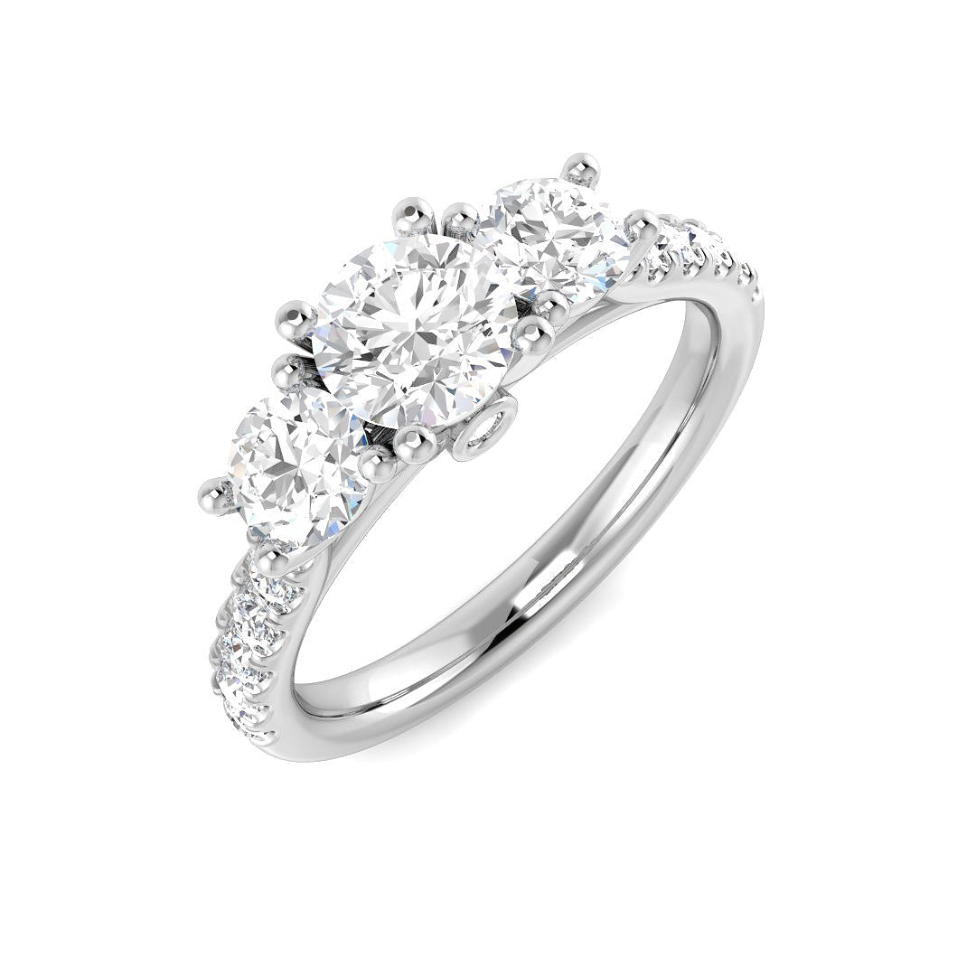 Platinum Round Lab Grown Diamond Ring 1