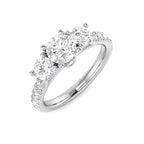 9ct White Gold Round Lab Grown Diamond Ring 1