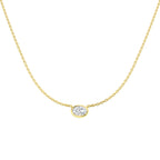 9ct Yellow Gold Oval Lab Grown Diamond Necklace 1