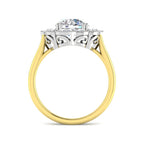9ct Two Tone Round Cvd Old Cut Ring 2