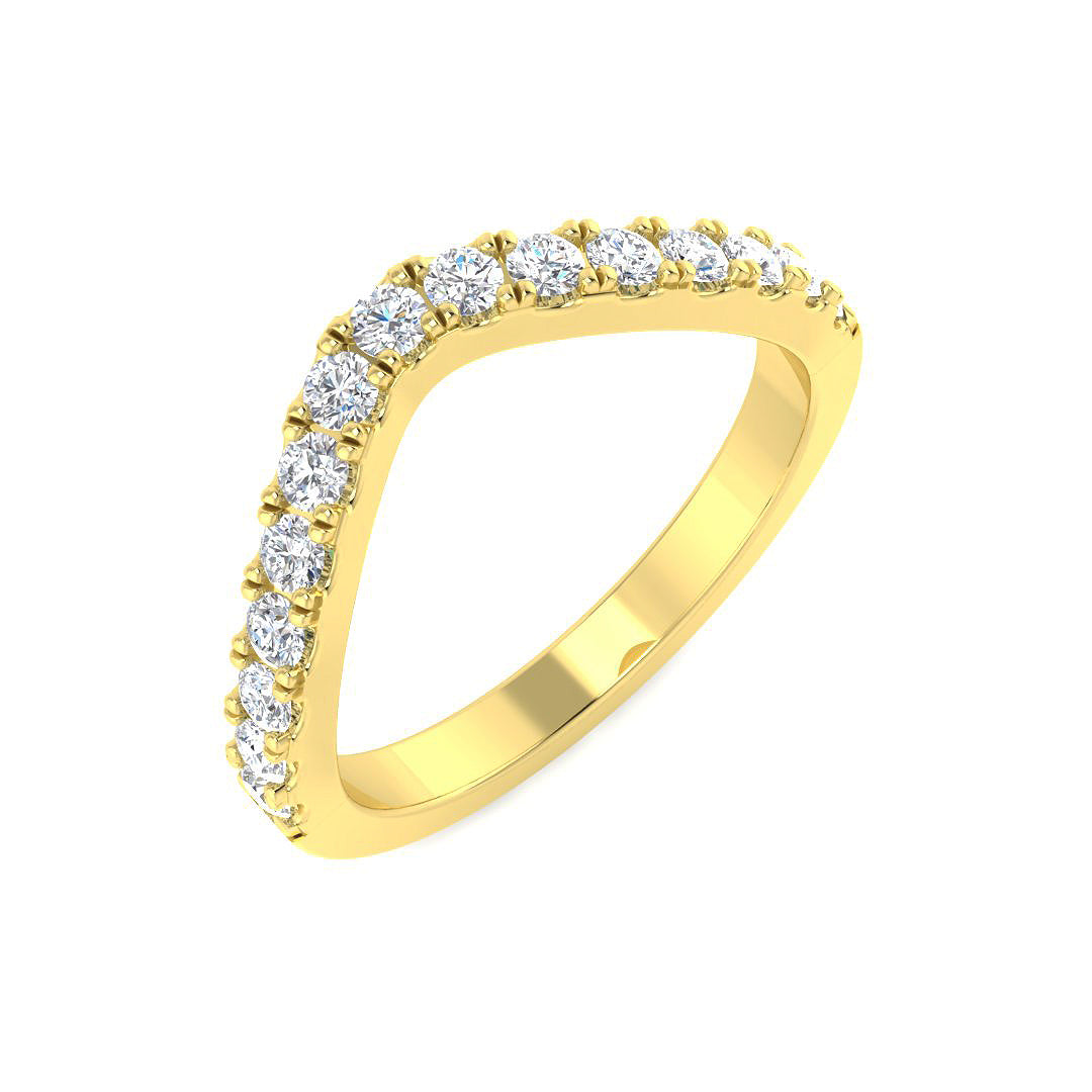 9ct Yellow Gold Round Diamond Ring 1