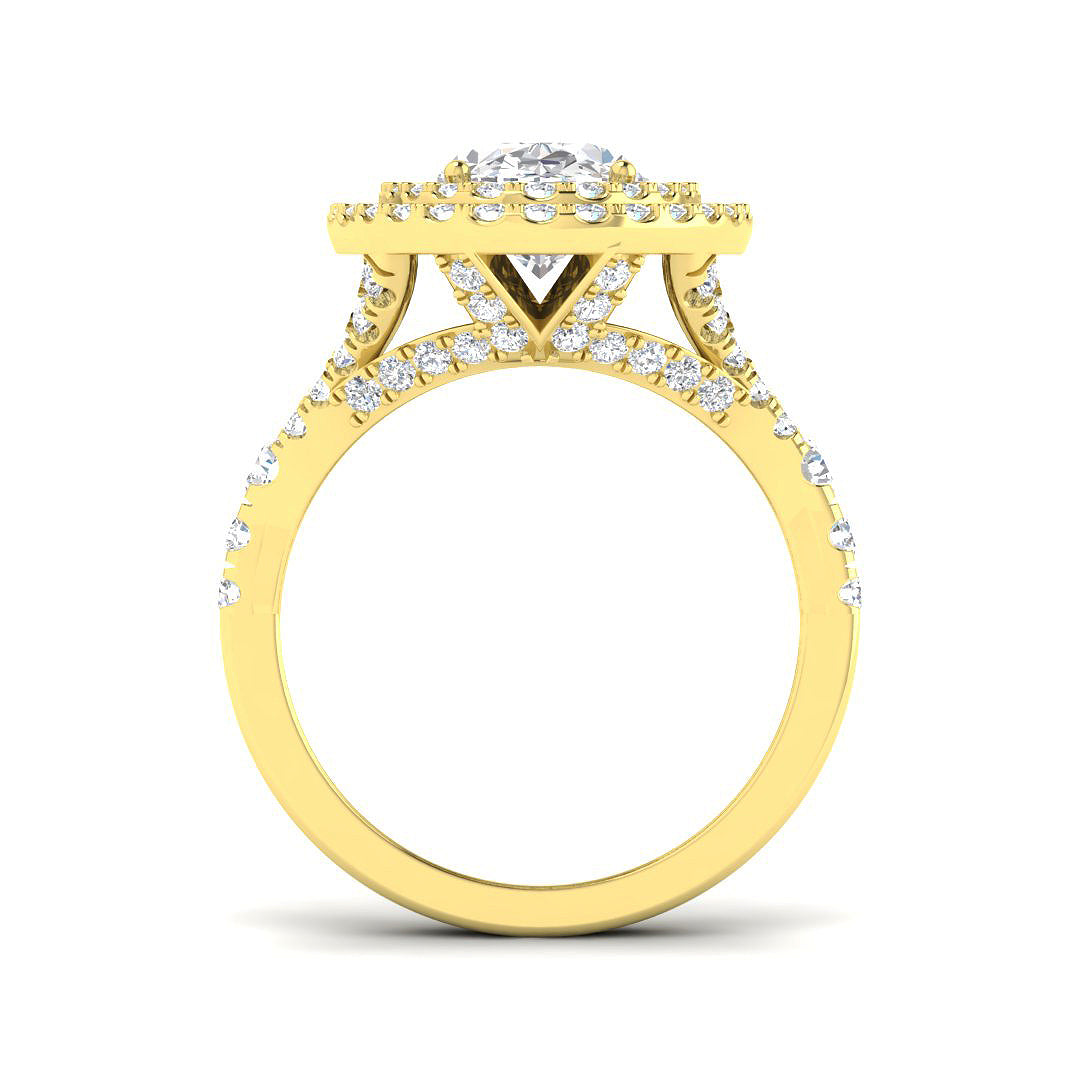 18ct Yellow Gold Oval Lab Grown Diamond Ring 2