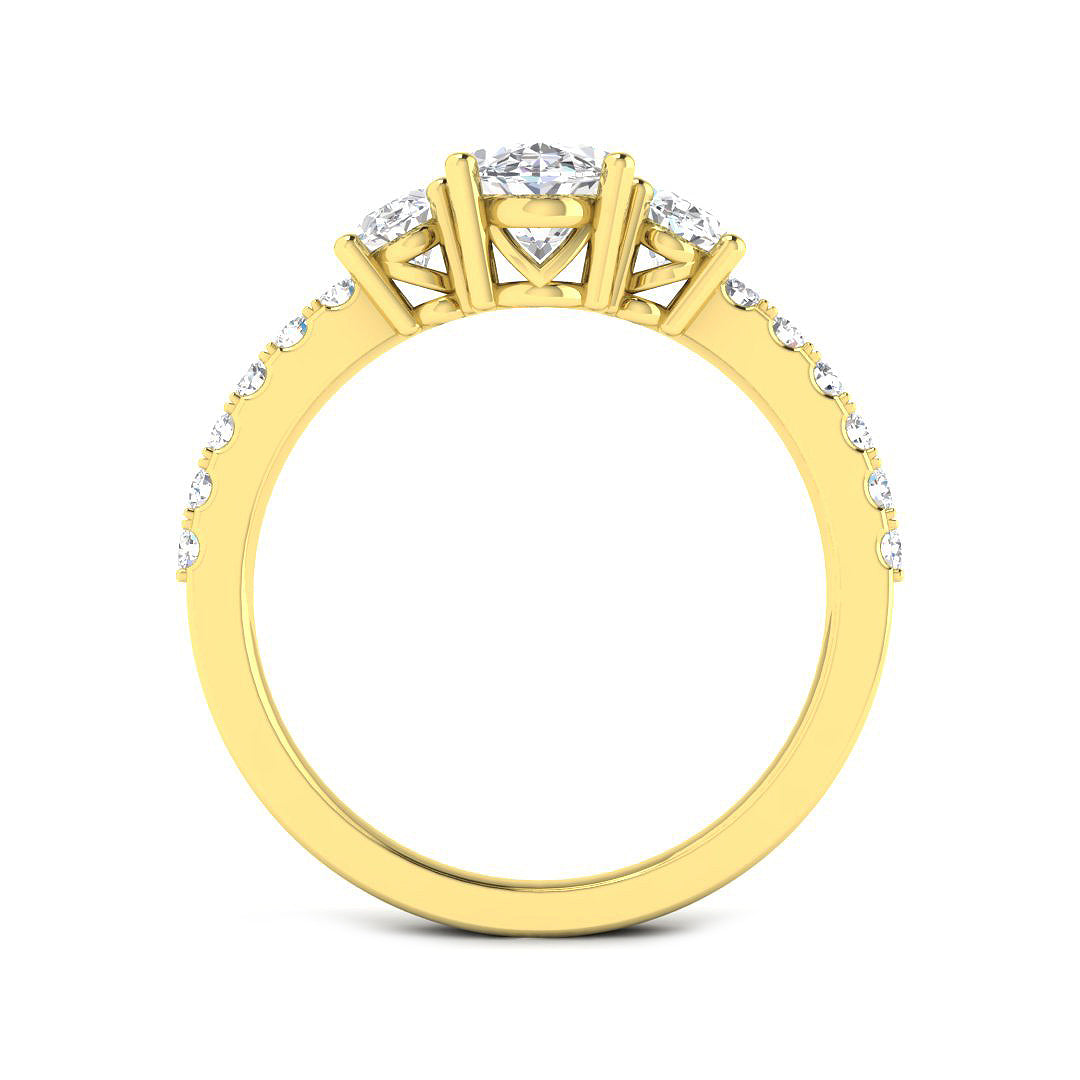 9ct Yellow Gold Oval Lab Grown Diamond Ring 2