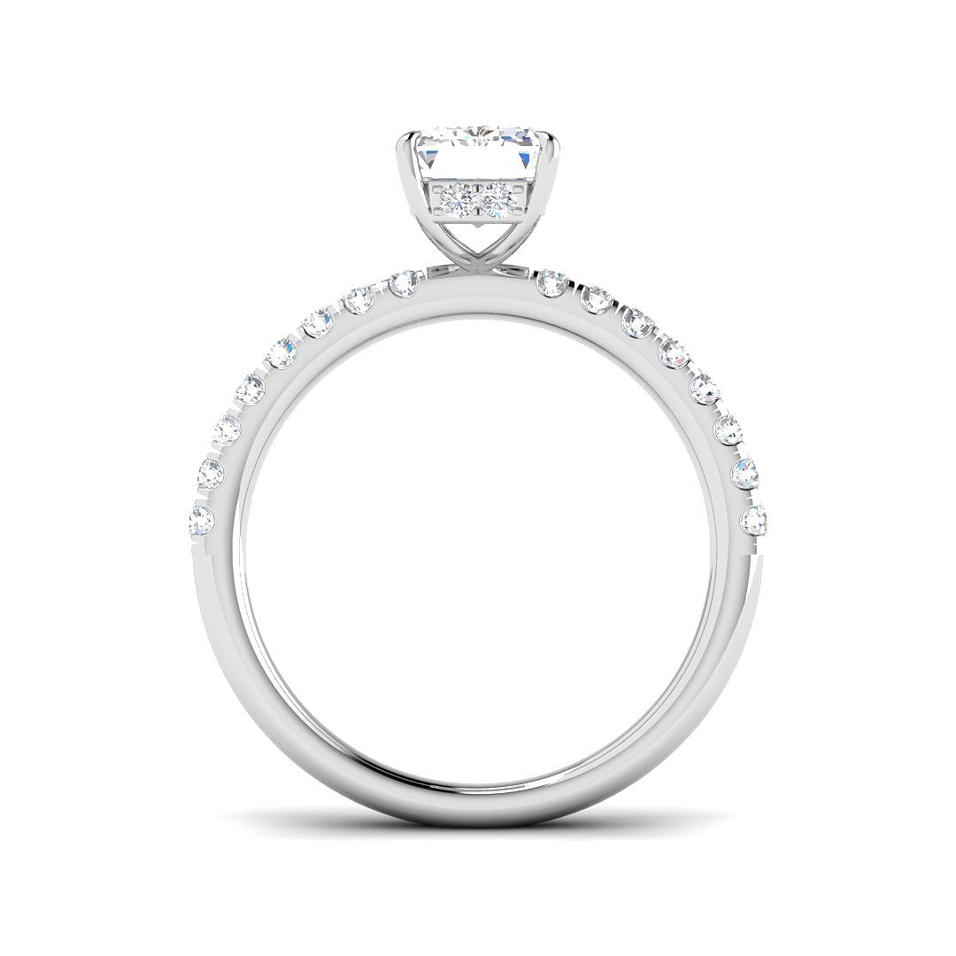 Platinum Emerald Cut Lab Grown Diamond Ring 2