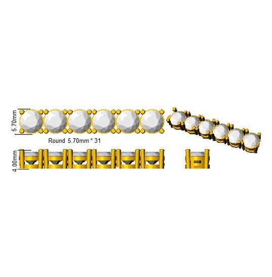 9ct Yellow Gold Round Lab Grown Diamond Bracelet 2