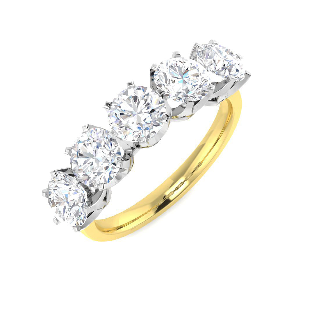 9ct Two Tone Round Cvd Old Cut Ring 1