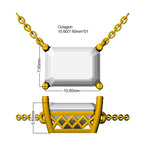 9ct White Gold Emerald Cut Lab Grown Diamond Necklace 2