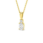 9ct Yellow Gold Oval Lab Grown Diamond Pendant 1
