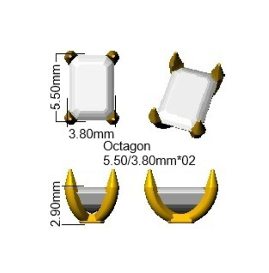 9ct White Gold Emerald Cut Lab Grown Diamond Earrings 2