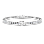 9ct White Gold Marquise Lab Grown Diamond Bracelet 1