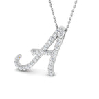 9ct White Gold Round Lab Grown Diamond Pendant 1