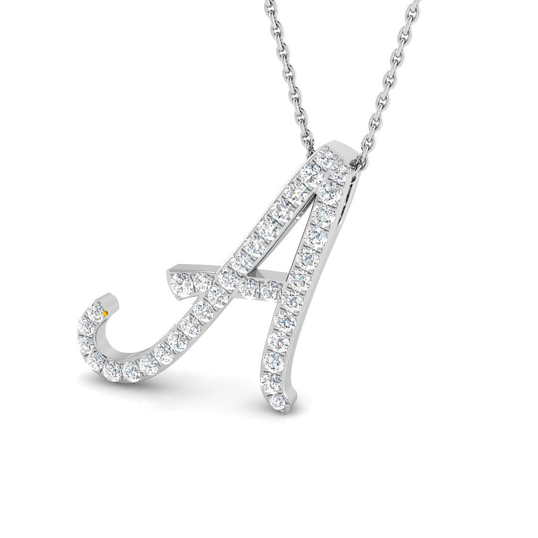 9ct White Gold Round Lab Grown Diamond Pendant 1
